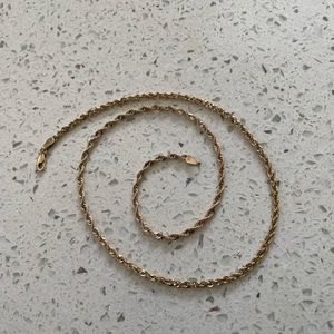 10k yellow gold rope chain, 16”